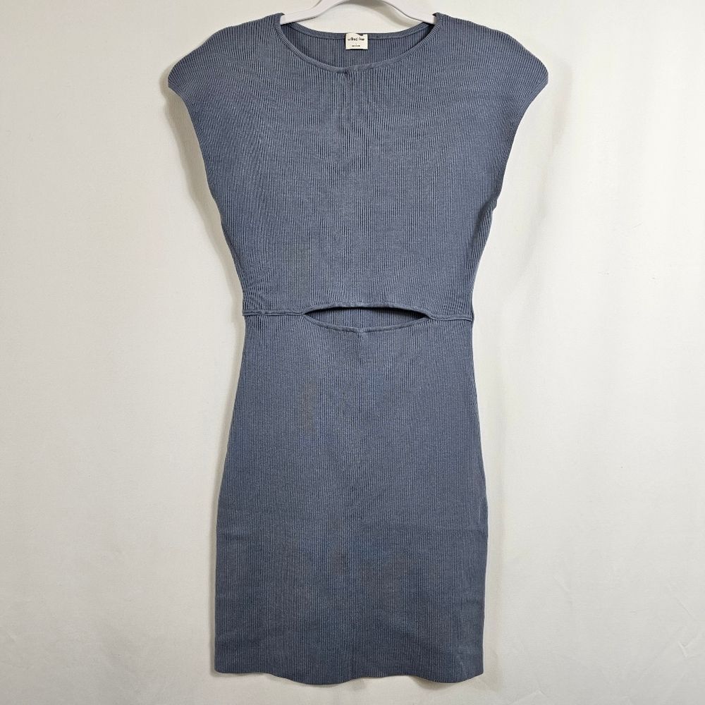 Aritzia Wilfred Free Cut-Out Knit Mini Dress in Blue - Size L